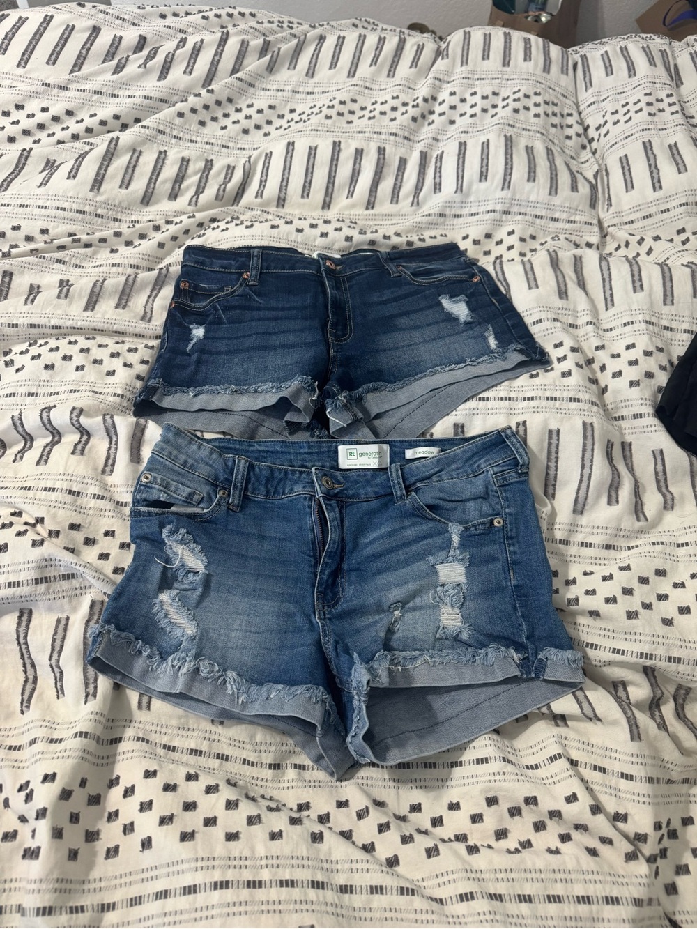 8 pairs Distressed Blue Denim Women's Shorts - Casual Summer Style
